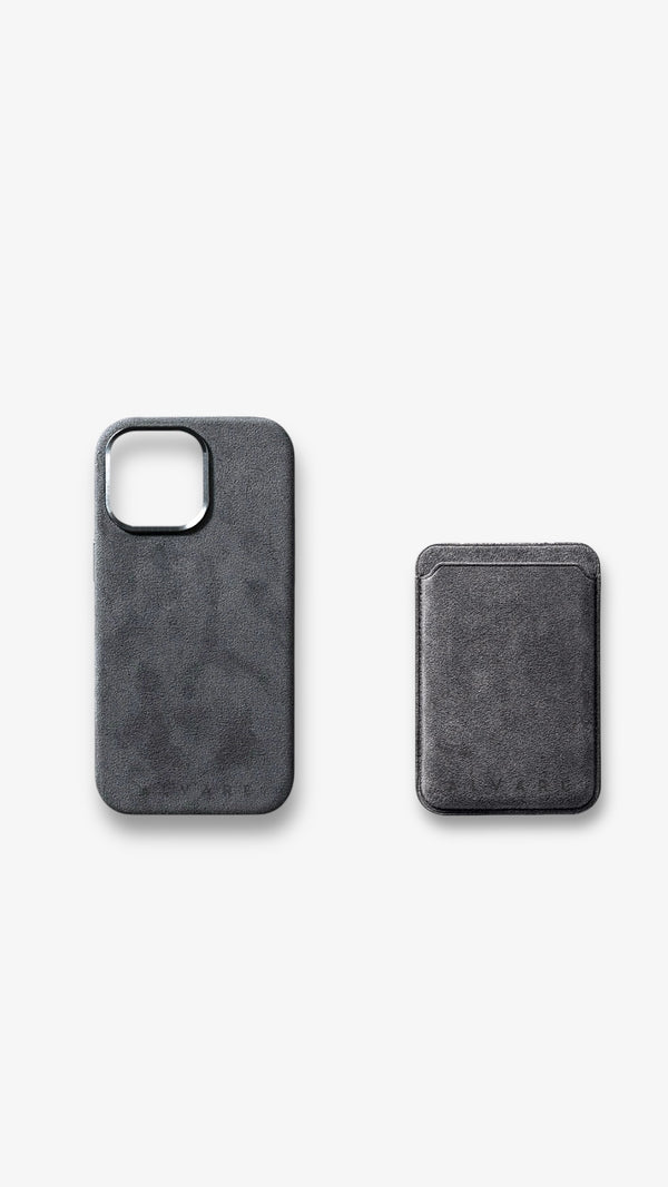 iPhone Alcantara Case + Magsafe Wallet - Grey